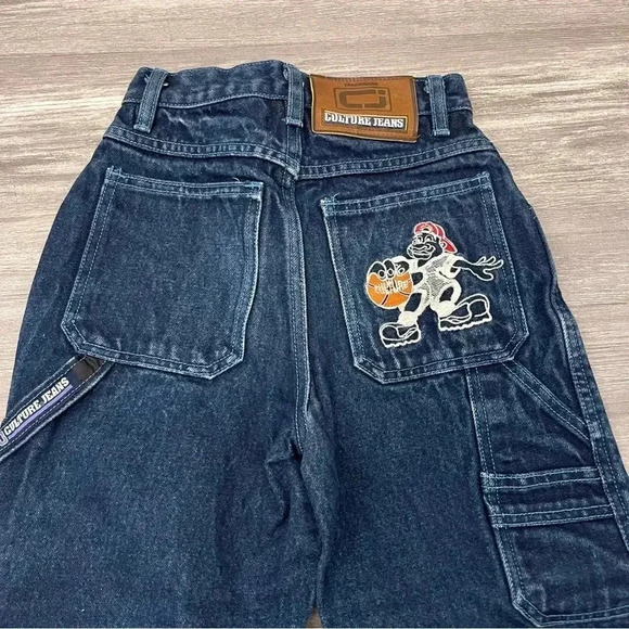 Vtg Y2K Baggy Wide Leg Loose Fit Carpenter Jeans Size Boys 7 Skater Y2K Culture - Picture 8 of 10